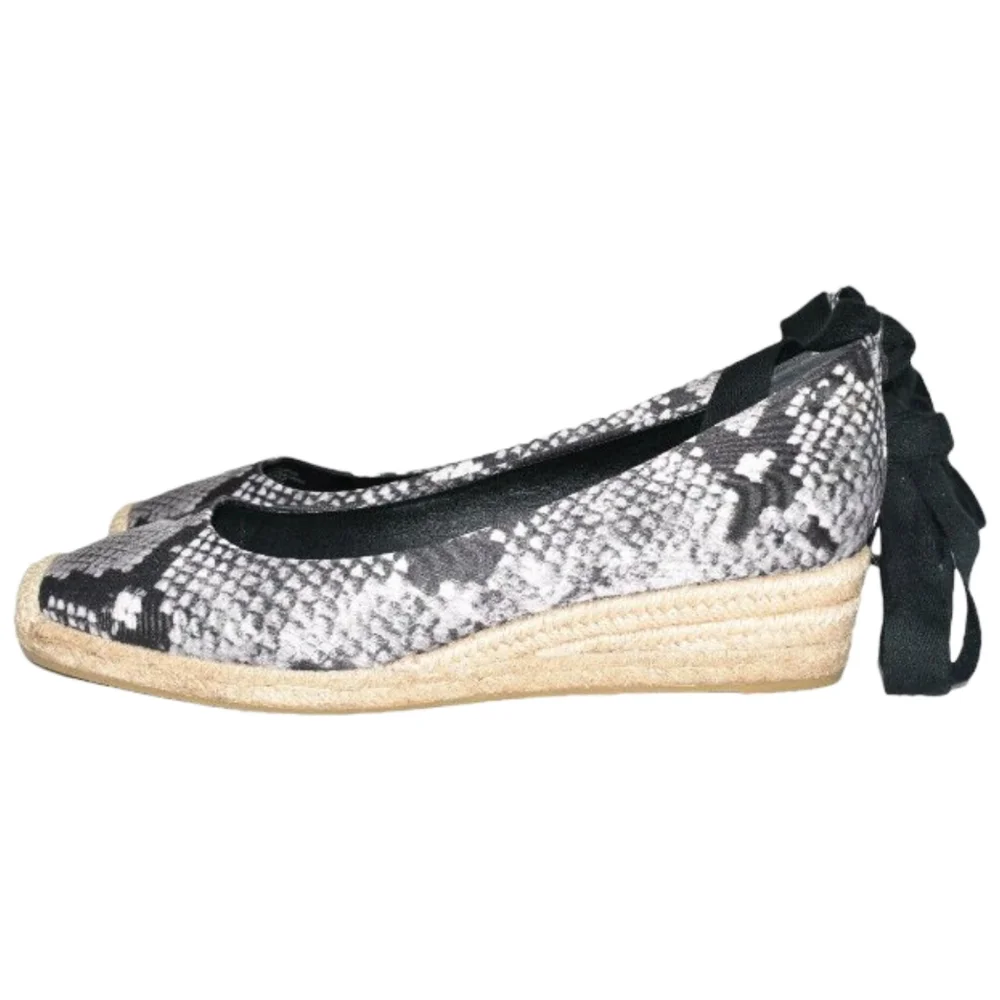 Tory Burch Heather Ankle Wrap Satin Espadrille Wedge sandals Size 8 NEW